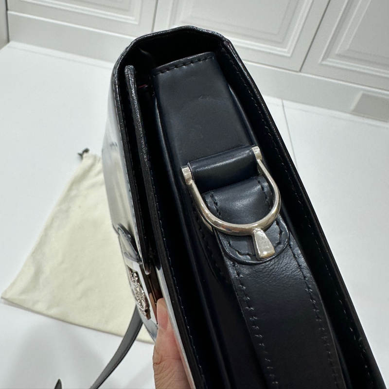 Celine Classic box 馬車扣 Vintage 深藍 豆腐包 斜背包 肩背包 側背包 手提包-15