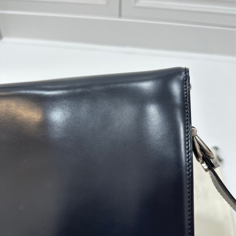 Celine Classic box 馬車扣 Vintage 深藍 豆腐包 斜背包 肩背包 側背包 手提包-18