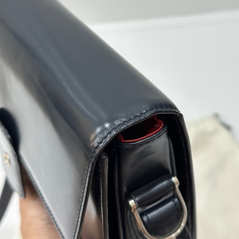 Celine Classic box 馬車扣 Vintage 深藍 豆腐包 斜背包 肩背包 側背包 手提包-20