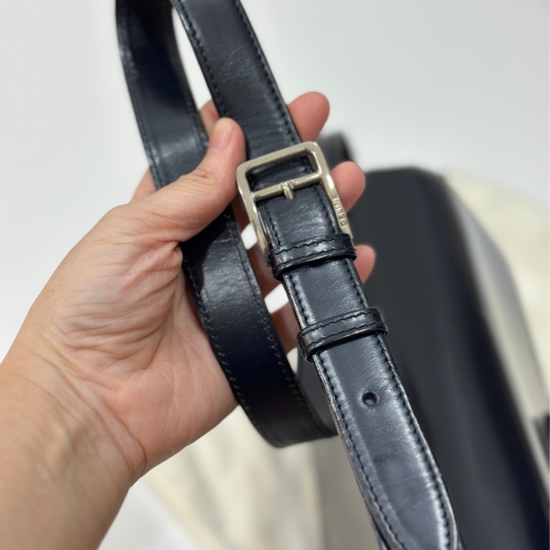 Celine Classic box 馬車扣 Vintage 深藍 豆腐包 斜背包 肩背包 側背包 手提包-30