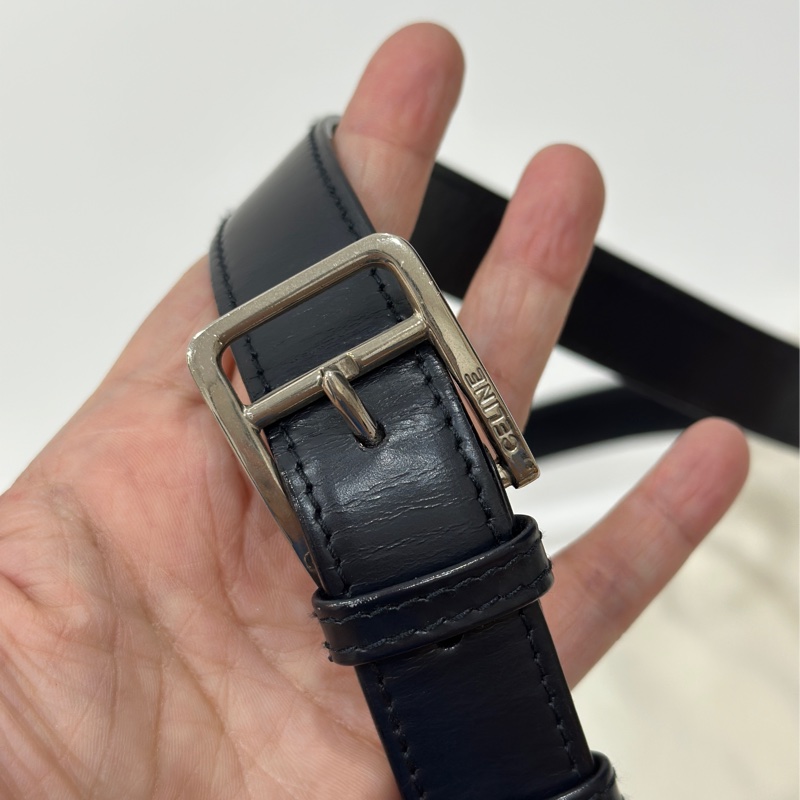 Celine Classic box 馬車扣 Vintage 深藍 豆腐包 斜背包 肩背包 側背包 手提包-31