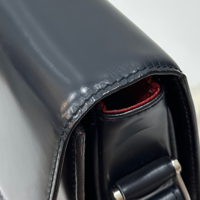 Celine Classic box 馬車扣 Vintage 深藍 豆腐包 斜背包 肩背包 側背包 手提包-39