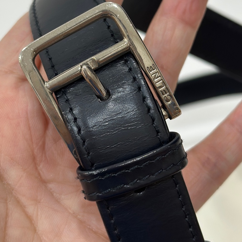 Celine Classic box 馬車扣 Vintage 深藍 豆腐包 斜背包 肩背包 側背包 手提包-46