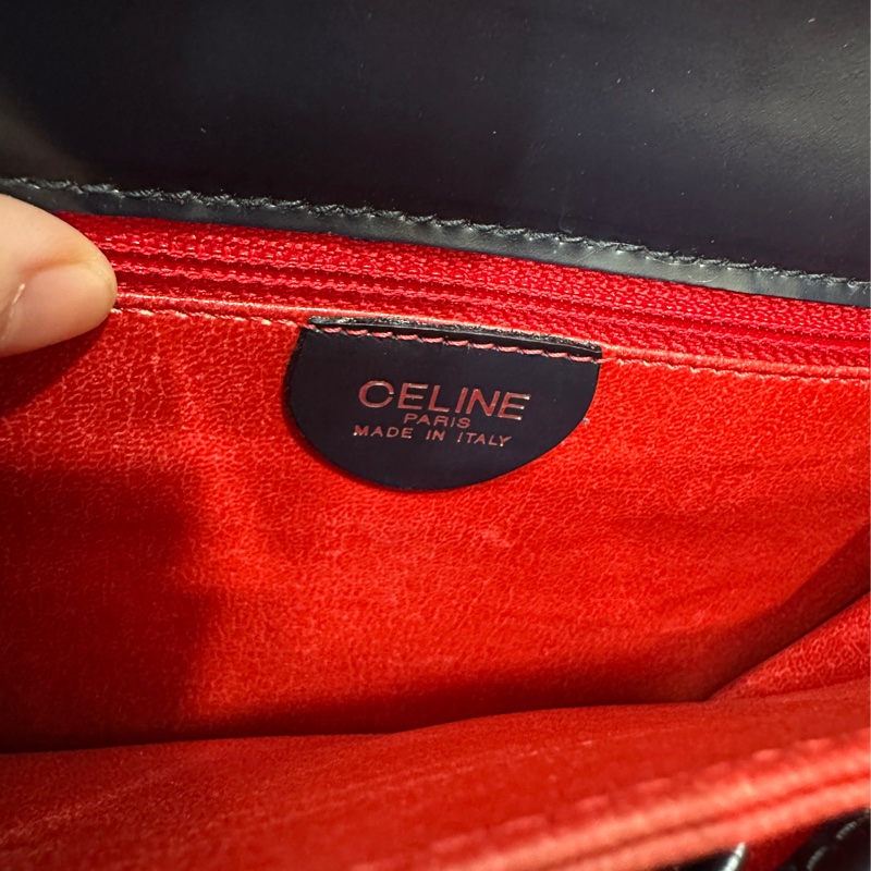 Celine Classic box 馬車扣 Vintage 深藍 豆腐包 斜背包 肩背包 側背包 手提包-49