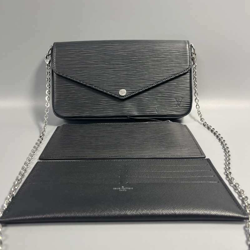 LV 路易威登 黑色水波紋三合一 肩背包 斜背包 2019-0