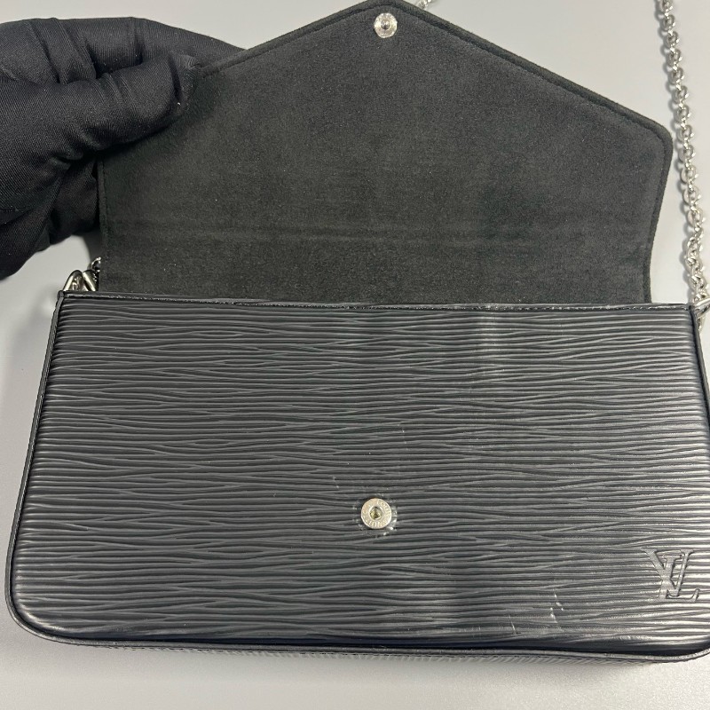 LV 路易威登 黑色水波紋三合一 肩背包 斜背包 2019-6
