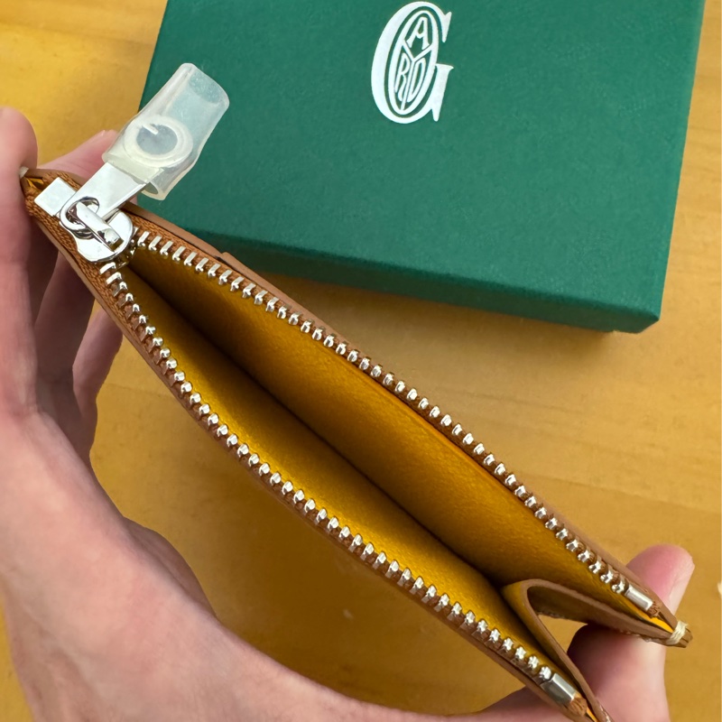 全新Goyard 拉鍊卡包 卡夾 黑棕色 愛心彩繪-10