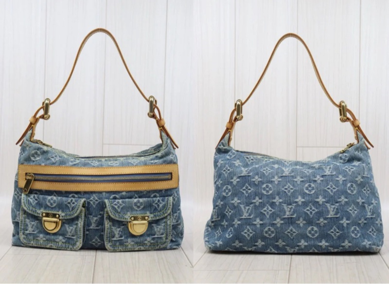 「JL精品代購」9新 LV BAGGY 牛仔腋下包-2