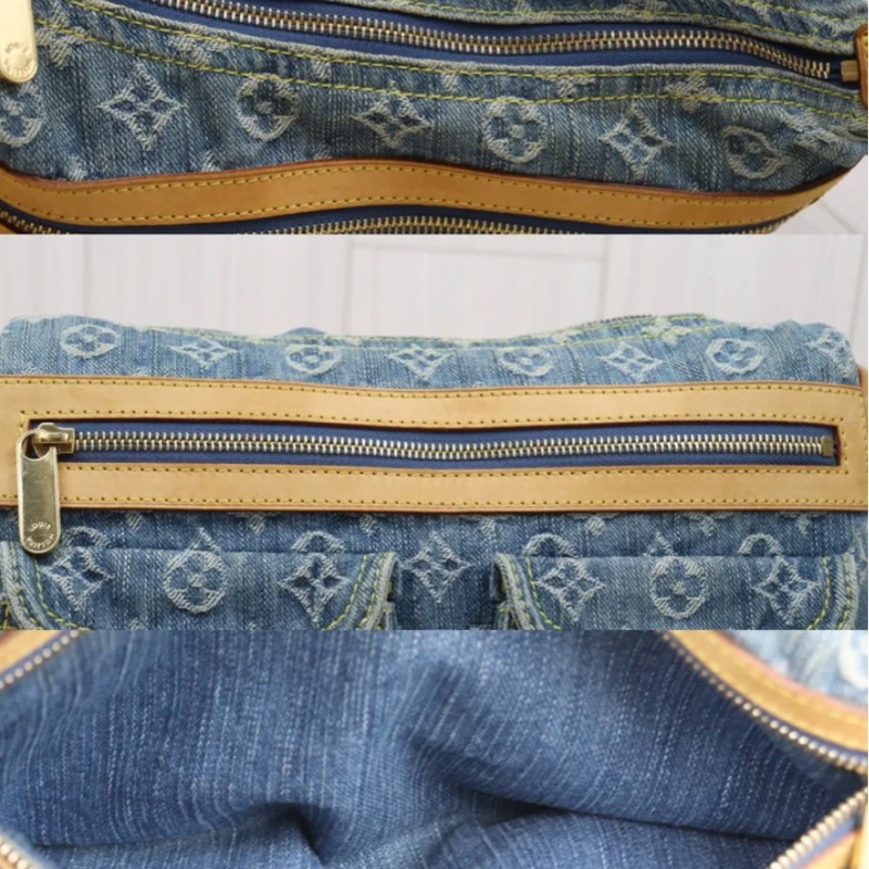 「JL精品代購」9新 LV BAGGY 牛仔腋下包-9