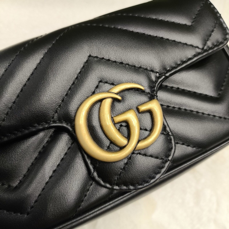 全新閒置 全配🈶️購證❤️ gucci #黑金 #馬蒙 #mini #marmont-7