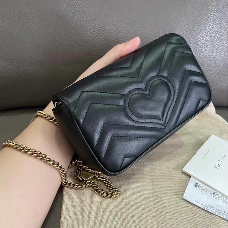 全新閒置 全配🈶️購證❤️ gucci #黑金 #馬蒙 #mini #marmont-9