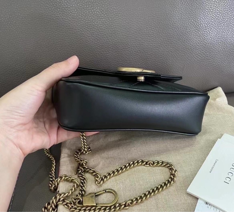 全新閒置 全配🈶️購證❤️ gucci #黑金 #馬蒙 #mini #marmont-12