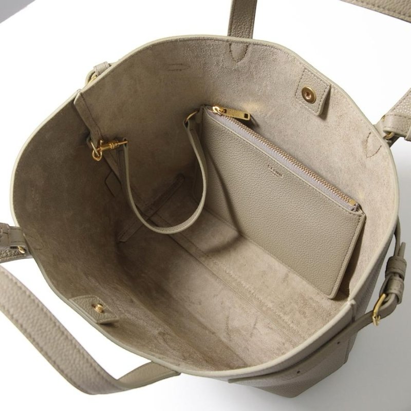 🎉新品好折扣✨Celine 121743 Mini Cabas Anais Cui 粒面皮革托特包 太妃糖灰色-7