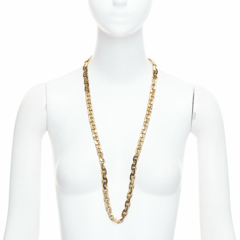 LANVIN Vintage gold multi chain hoop cuban loop necklace belt