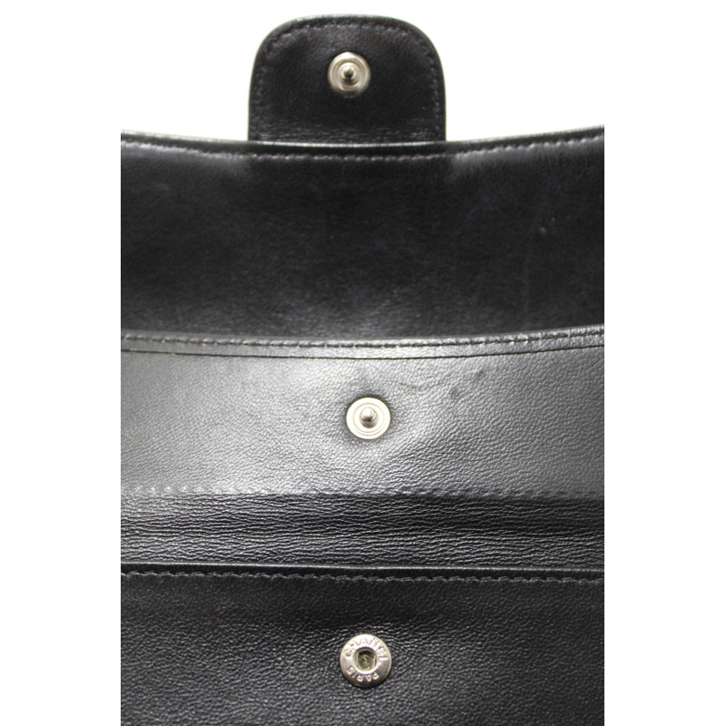 Chanel Black Quilted Lambskin Leather Trifold Flap Wallet-14