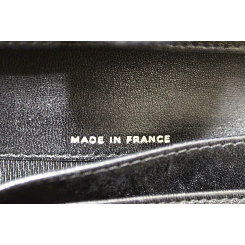Chanel Black Quilted Lambskin Leather Trifold Flap Wallet-16