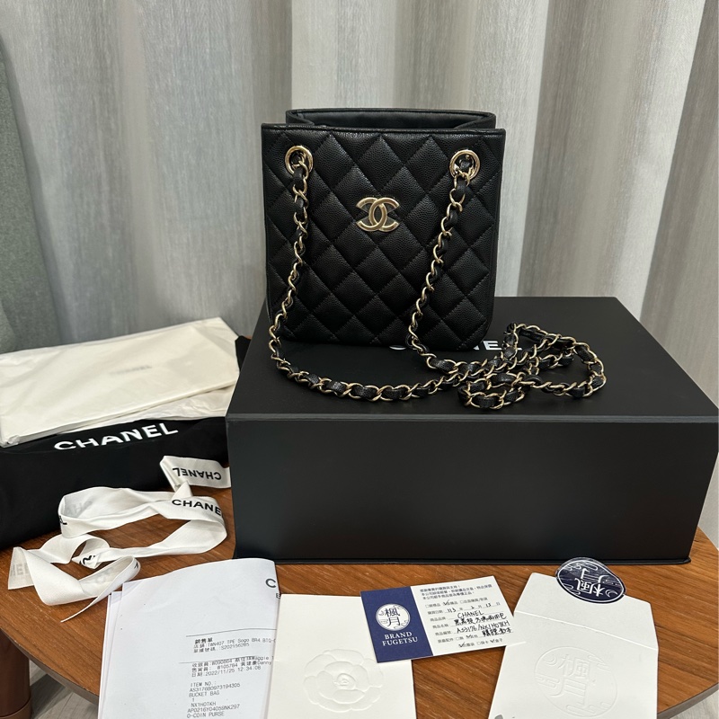 多種背法Chanel mini tote 黑金荔枝皮托特包-1