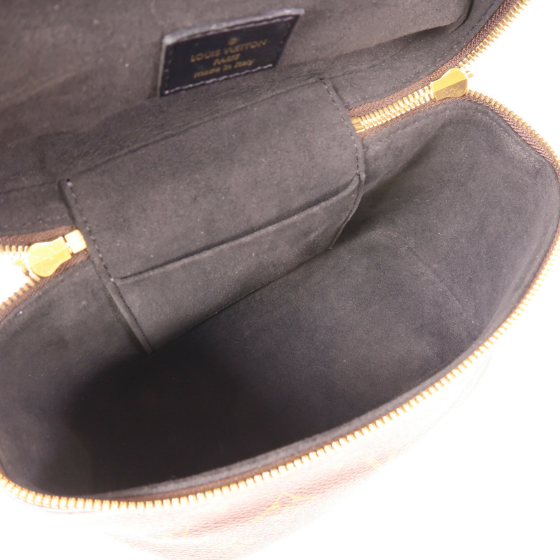 LOUIS VUITTON Monogram Reverse Vanity PM金扣手挽肩背兩用袋棕色-4