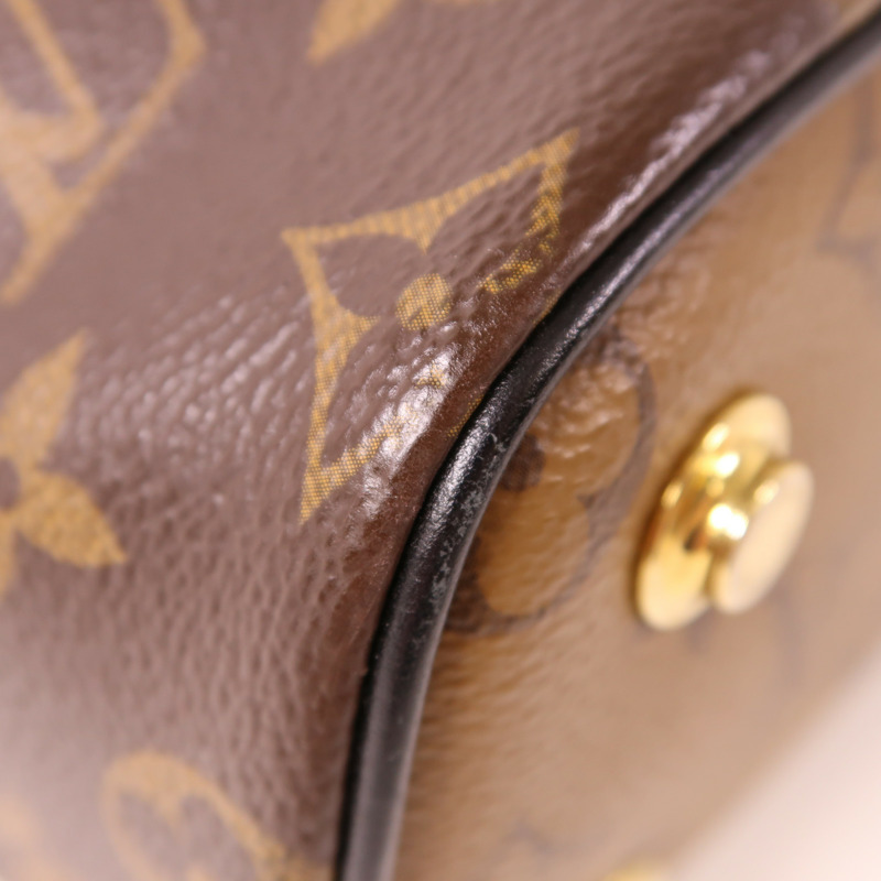 LOUIS VUITTON Monogram Reverse Vanity PM金扣手挽肩背兩用袋棕色-9