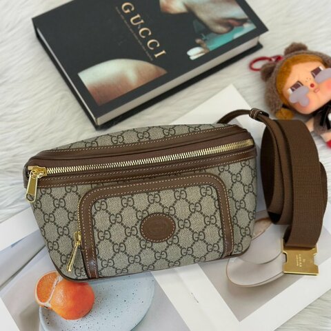 GUCCI 經典帆布老花腰包