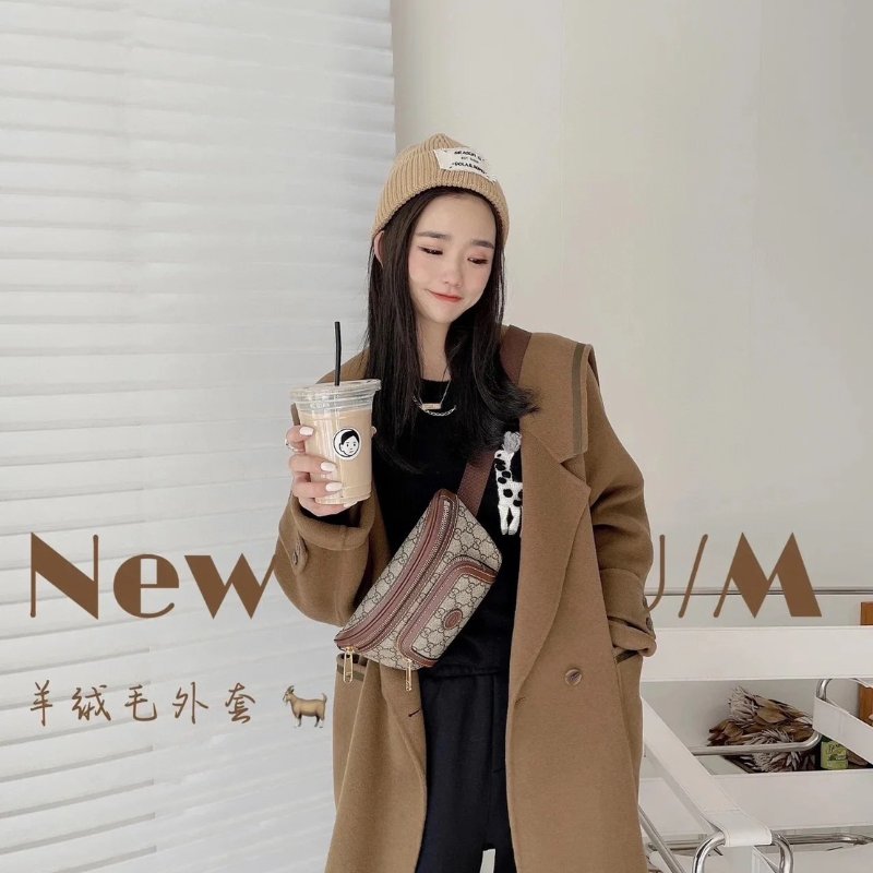 GUCCI 經典帆布老花腰包-1