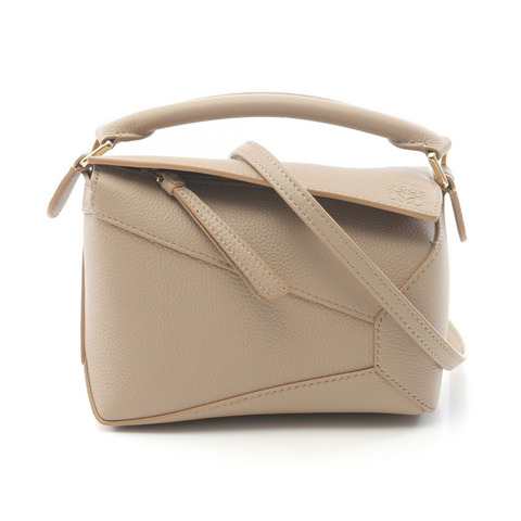LOEWE Puzzle Edge 迷你肩背包 A510P88X162150 皮革 米色 全新 女款