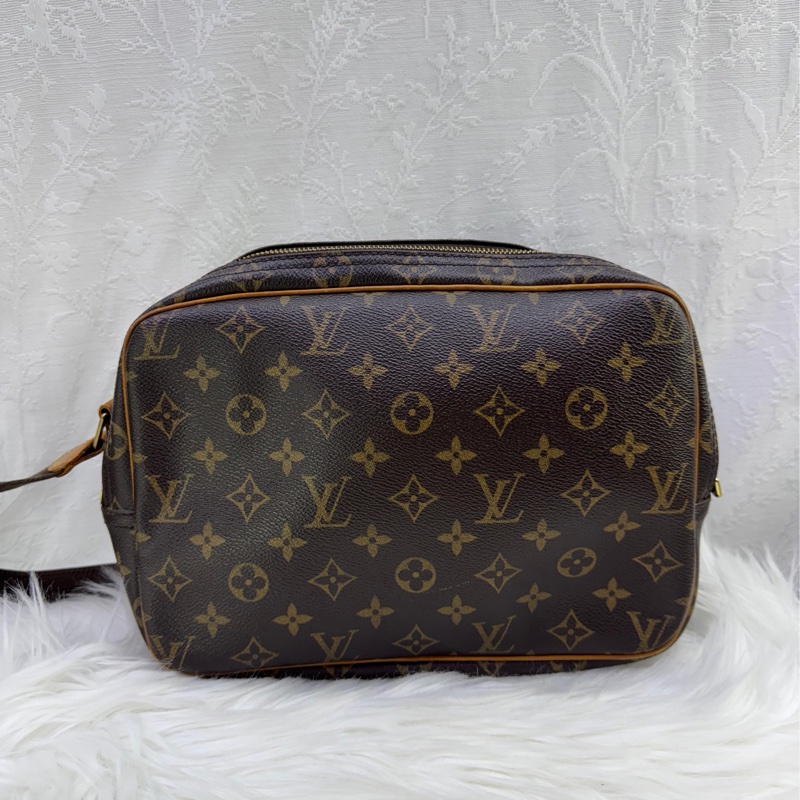 LOUIS VUITTON Monogram Reporter PM金扣肩背袋棕色-2
