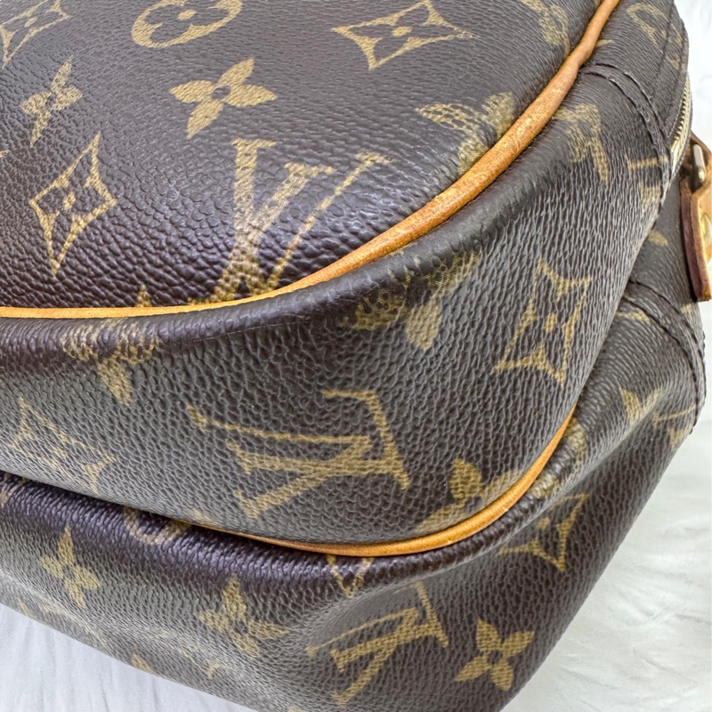 LOUIS VUITTON Monogram Reporter PM金扣肩背袋棕色-4