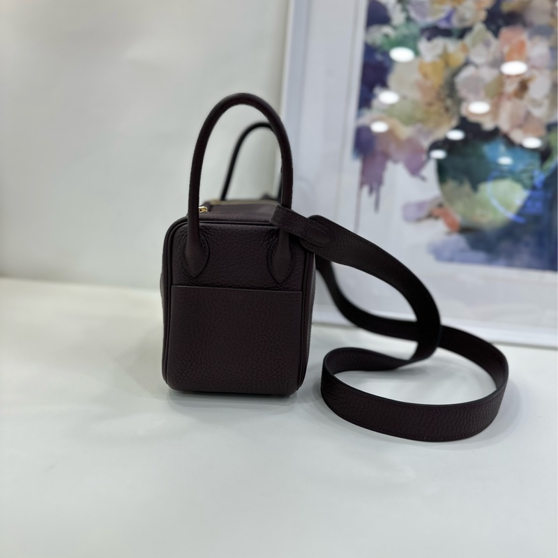 Hermes mini Lindy馬鞍紅金扣U刻全套帶票-3
