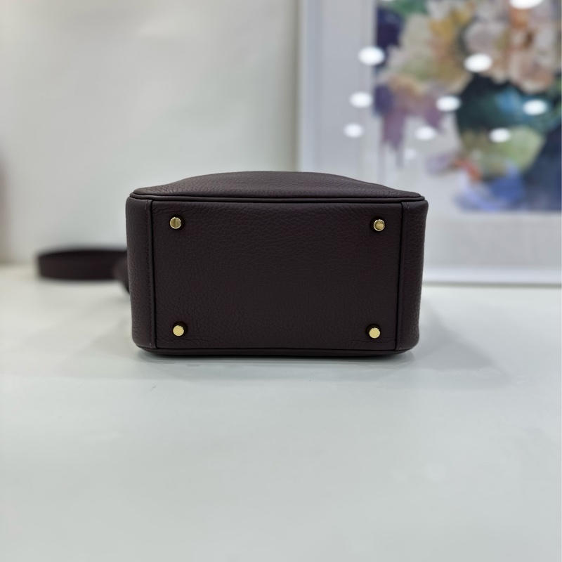 Hermes mini Lindy馬鞍紅金扣U刻全套帶票-6