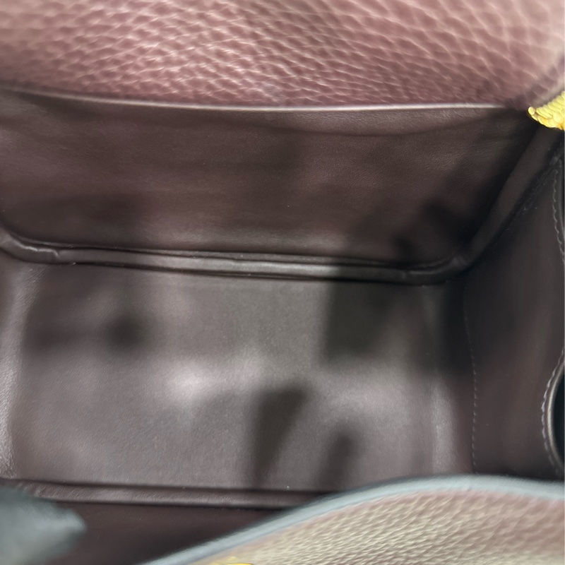 Hermes mini Lindy馬鞍紅金扣U刻全套帶票-8