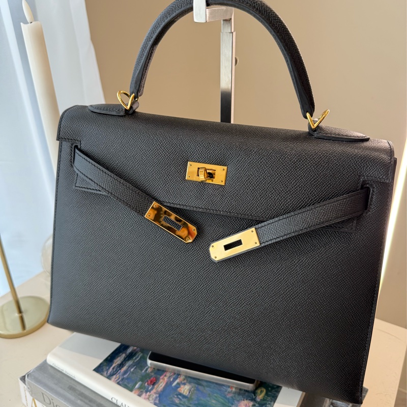 HERMES Kelly 32 黑金外縫-0