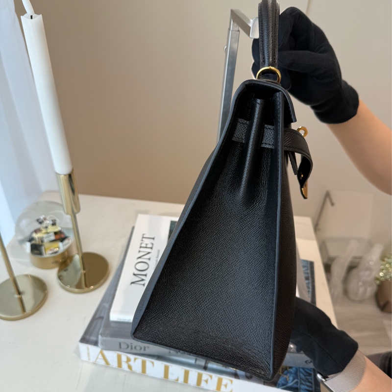 HERMES Kelly 32 黑金外縫-3