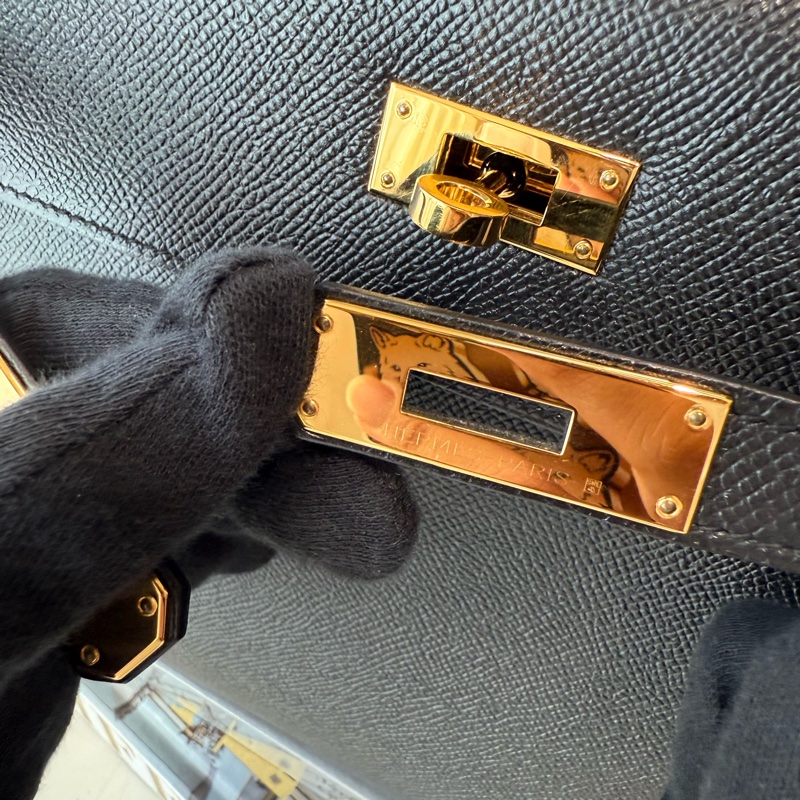 HERMES Kelly 32 黑金外縫-7