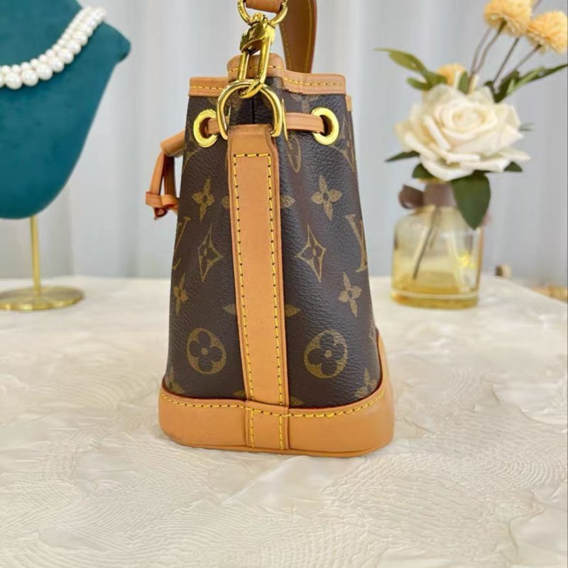 LV NANO NOÉ 老花抽繩小水桶 芯片款 16*10*13 98新配件塵袋-3