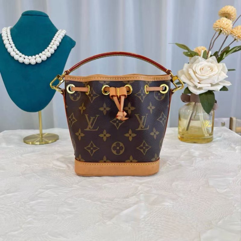 LV NANO NOÉ 老花抽繩小水桶 芯片款 16*10*13 98新配件塵袋-6