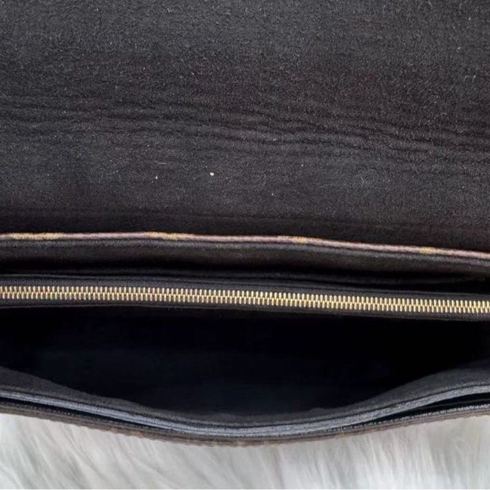 LV Pallas Chain 黑色拼老花信封包27*16*5 99新配件塵袋-1
