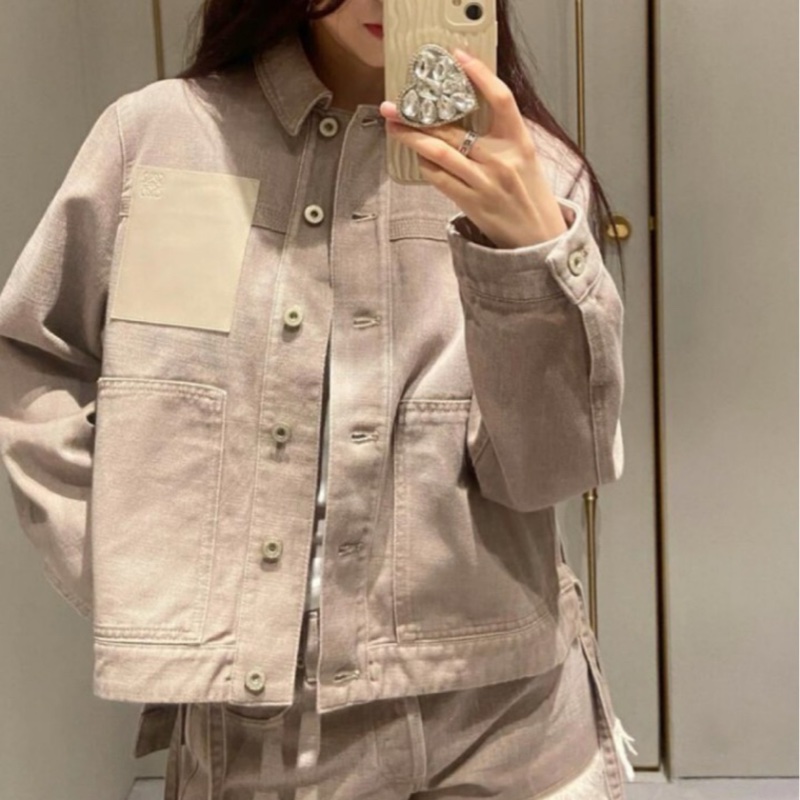 LOEWE羅威paula‘s 24ss春夏款夾克特殊刷色牛仔外套-11