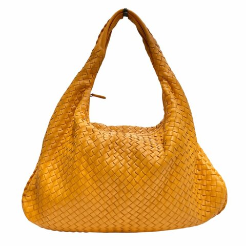 BOTTEGA VENETA 寶緹嘉 HOBO 編織 皮革 肩背手提包 橘色