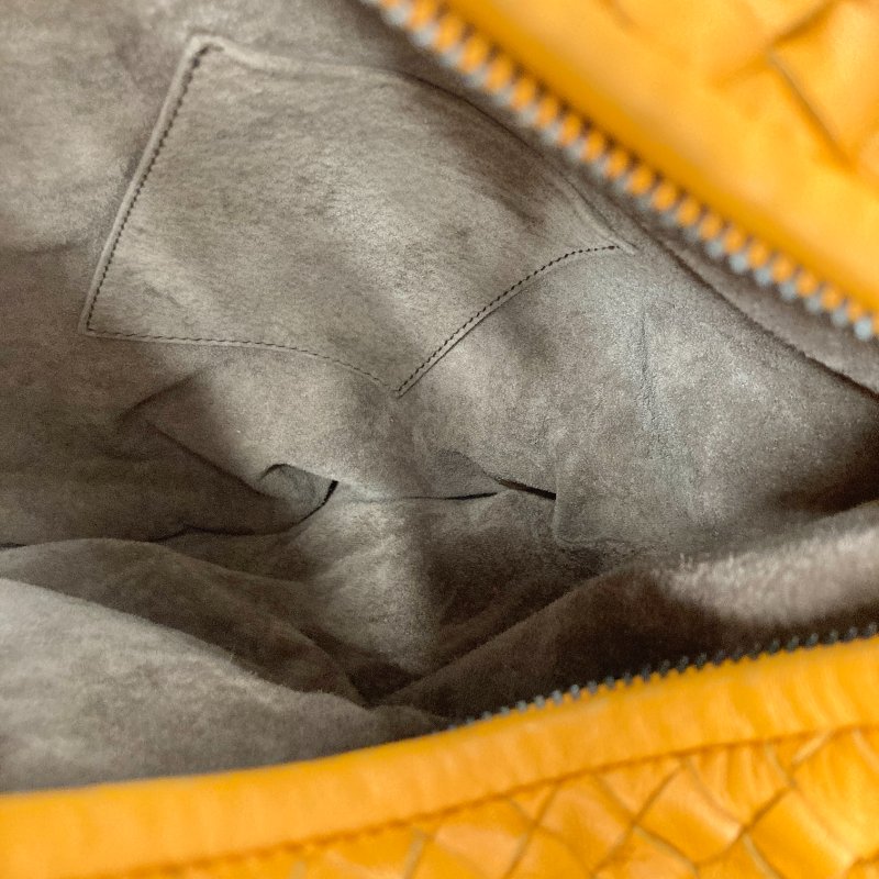 BOTTEGA VENETA 寶緹嘉 HOBO 編織 皮革 肩背手提包 橘色-11