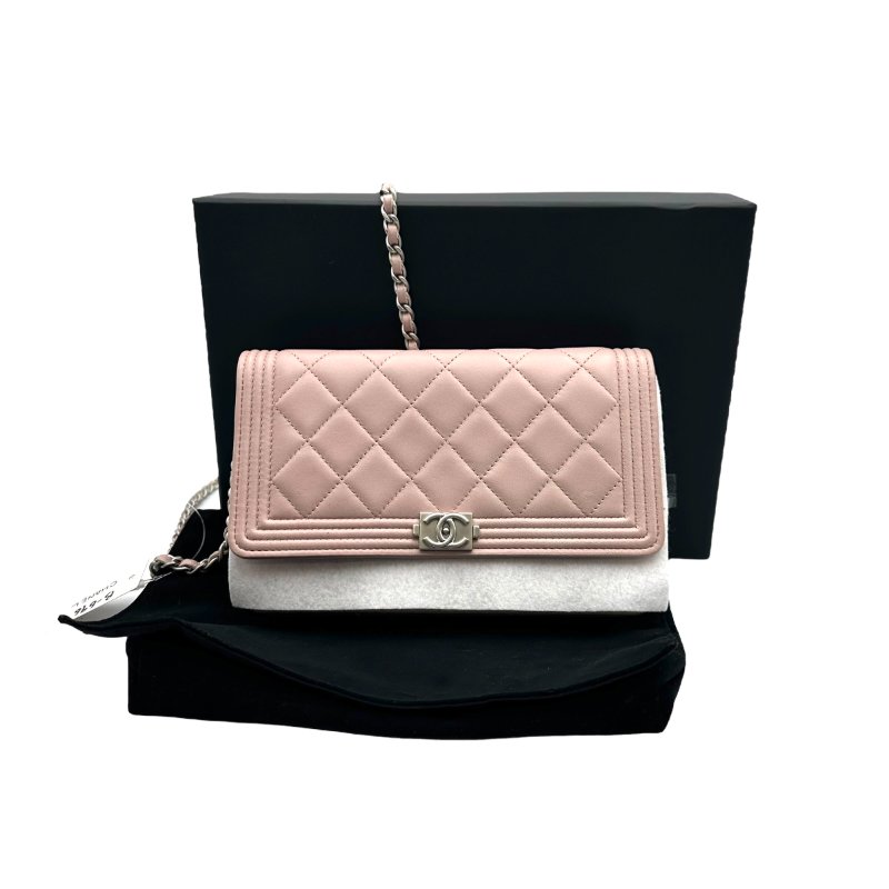 【美收精品】CHANEL 粉色長鍊肩背包 B-696【隔月月中將轉賣至日本 上架期限30天】-11