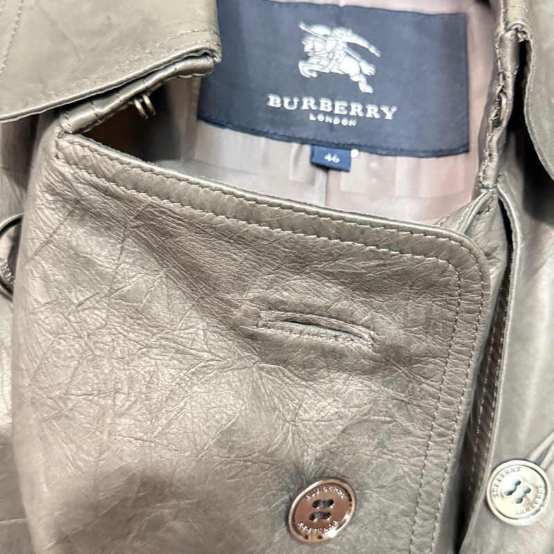 經典傳奇單品 BURBERRY LONDON 全羊皮真皮風衣 46 M碼-14
