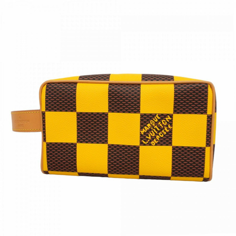 Louis Vuitton Damier Pop Locker Dopp Kit N40567 手提包，棕色，霧面黃褐色，男士