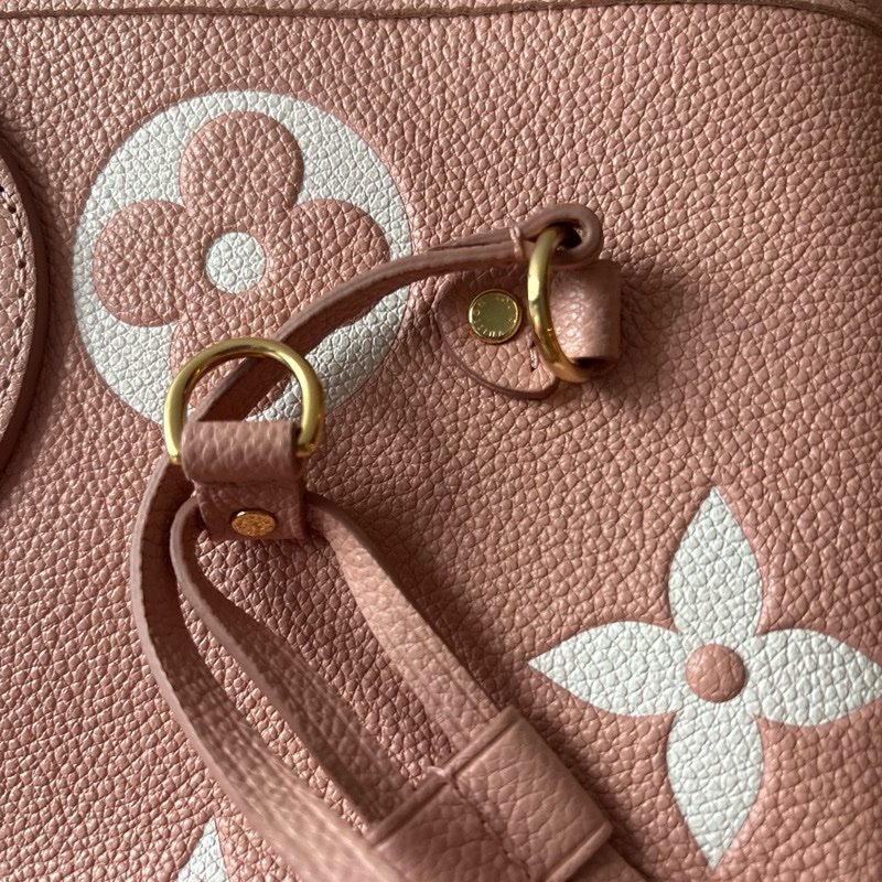 路易威登 LV Neverfull MM 托特袋，粉白色配拉鍊小袋，正品-4