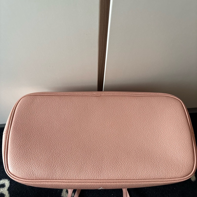路易威登 LV Neverfull MM 托特袋，粉白色配拉鍊小袋，正品-7