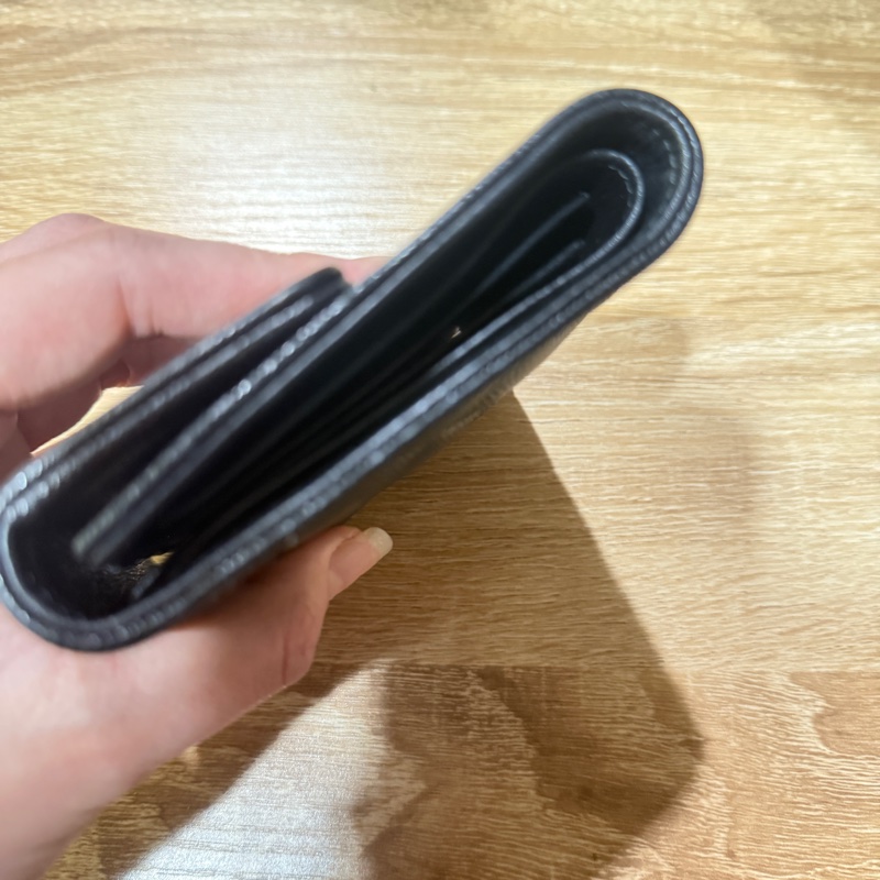 中古閒置誠可議 CHANEL 香奈兒 Boy 仿舊黑銀防刮牛皮短夾  便宜出售-10