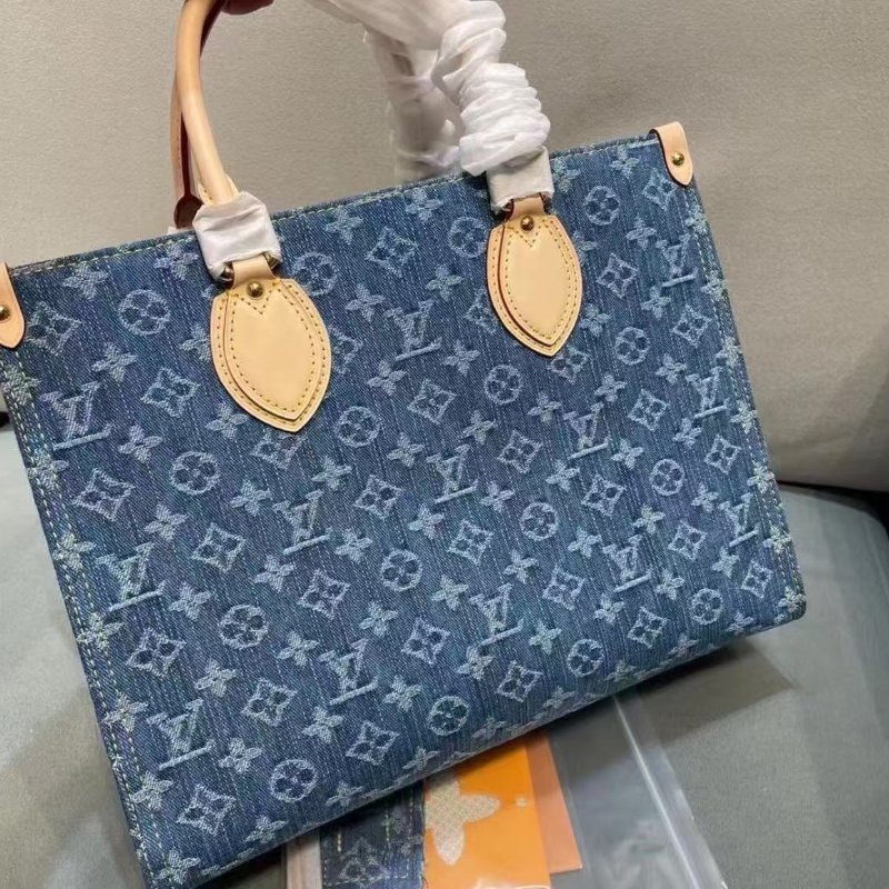 Lv otg 中號托特包藍色 全新配件塵袋-0