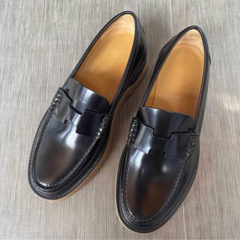 Hermes 厚底樂福鞋 36號 穿一次閒置 配件塵袋-0