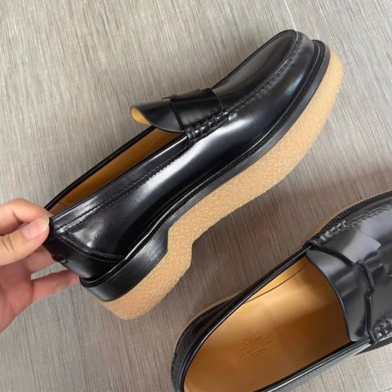 Hermes 厚底樂福鞋 36號 穿一次閒置 配件塵袋-4