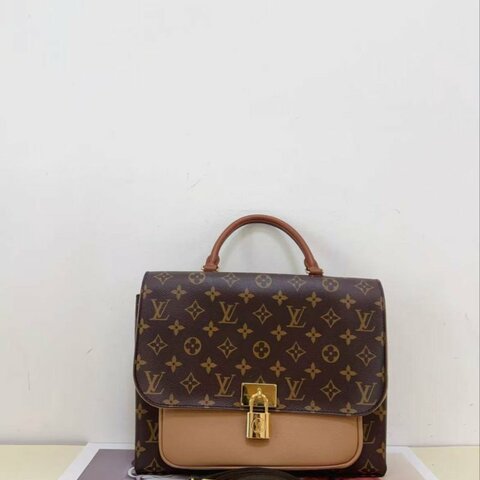 ✨LV marignan大鎖頭咖啡色郵差包 98新 配件塵袋
